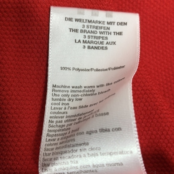 MEN’S Adidas Red Nebraska Cornhusker Button Down Short Sleeve Logo Shirt Size L - Picture 6 of 6